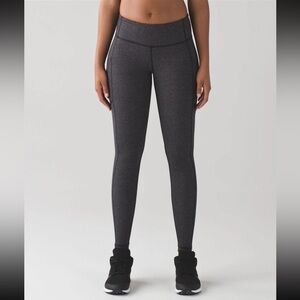 Lululemon Speed Tight V Power Variegated Knit Black Heathered Black Size 4